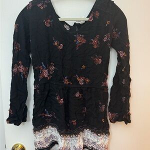 Floral Black Jumpsuit